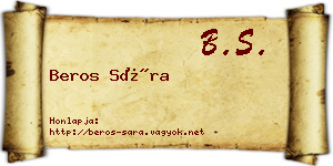 Beros Sára névjegykártya